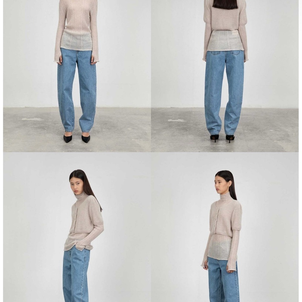 Amomento Women's Recycled Cotton Blue Jeans Denim Size L/XL